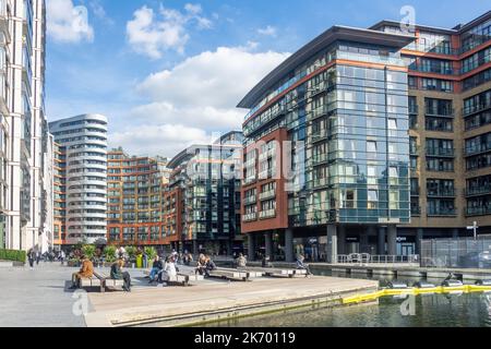 Merchant Square und Balmoral Apartments, Paddington Basin, Paddington, City of Westminster, Greater London, England, Vereinigtes Königreich Stockfoto