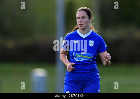 Cardiff, Großbritannien. 16. Oktober 2022. Genero Adran Premier Phase 1 22/23: Cardiff City FC gegen Aberystwyth Town FC. 15 - Pflichtfeld per Linie Kredit: Ashley Crowden/Alamy Live News Stockfoto