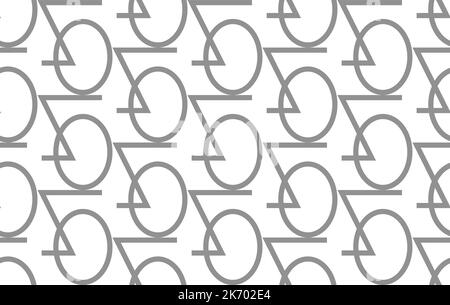 Weißes nahtloses Vektormuster, inspiriert vom Radfahren Stock Vektor