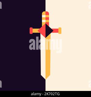 Flaches Schwert-Symbol Stock Vektor