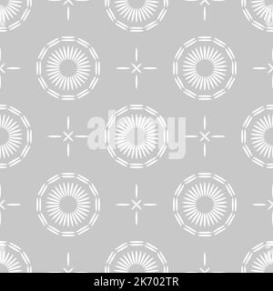 Rohe facettierte Reiskörner mit nahtlosem Muster. Asiatische weiße Samen Kochen Illustration. Niedliches Cartoon-Essen Stock Vektor