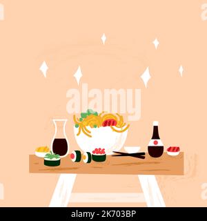 Sushi-Tischmenü Stock Vektor