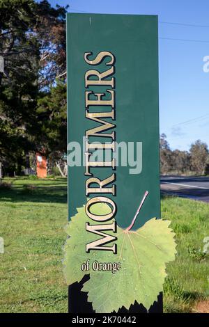 Mortimers Wines Vineyard in Orange NSW, Australien, produziert Weine mit kühlem Klima Stockfoto