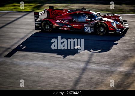 34 AITKEN Jack (gbr), EASTWOOD Charlie (irl), YOLUC Salih (tur), Racing Team Turkey, Areca 07 - Gibson, Aktion während der 4 Stunden von Portimao 2022, 6. Lauf der 2022 European Le Mans Series auf dem Algarve International Circuit vom 14. Bis 16. Oktober in Portimao, Portugal - Foto: Paulo Maria/DPPI/LiveMedia Stockfoto