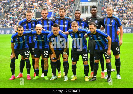 Mailand, Italien. 16. Oktober 2022. Der Start-11 von Inter für die Serie Ein Spiel zwischen Inter und Salernitana bei Giuseppe Meazza in Mailand. (Foto: Gonzales Photo/Alamy Live News Stockfoto