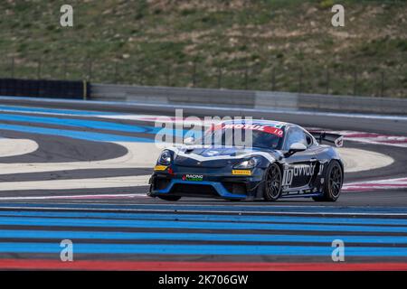 10 PIGUET Julien, VARUTTI Alban, AVR-AVVATAR, Porsche 718 Cayman GT4 RS Clubsport, Aktion während der Runde 6. des Alpine Europa Cup 2022, vom 14. Bis 16. Oktober auf dem Circuit Paul Ricard in Le Castellet, Frankreich - Foto Marc de Mattia / DPPI Stockfoto