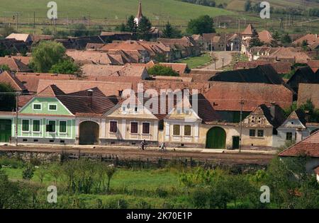 Sächsische Häuser in Cata, Kreis Brasov, Rumänien, ca. 2000 Stockfoto