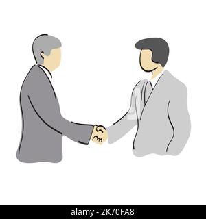 Geschäftsleute schütteln Hände Illustration Vektor Hand gezeichnet isoliert auf weißem Hintergrund Stock Vektor