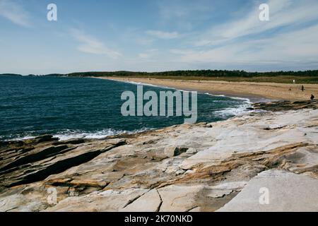 Panoramablick auf Reid State Park, Georgetown, Maine Stockfoto