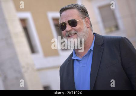 Rom, Italien. 15. Oktober 2022. Russell Crowe nimmt am Samstag, den 15. Oktober 2022 in Rom, Italien, am roten Teppich von Russell Crowe in Alice Nella Città Teil, während des Filmfestivals 17. in Rom im Auditorium della Conciliazione. Foto von Rocco Spaziani/UPI Credit: UPI/Alamy Live News Stockfoto