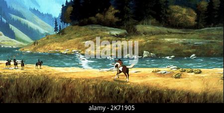 PFERDE AM FLUSS, GEIST: HENGST VON CIMARRON, 2002 Stockfoto