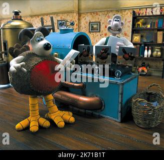 GROMIT, WALLACE, WALLACE UND GROMITS CRACKGERÄTE, 2002 Stockfoto