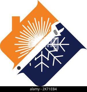 Logo-Symbol für Heizungskühlung Abbildung Markenidentität Stock Vektor