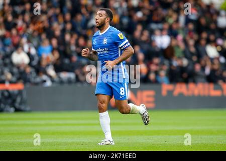 Hull, Großbritannien. 16. Oktober 2022. Troy Deeney #8 von Birmingham City während des Sky Bet Championship-Spiels Hull City gegen Birmingham City im MKM Stadium, Hull, Großbritannien, 16.. Oktober 2022 (Foto von Ben Early/News Images) in Hull, Großbritannien am 10/16/2022. (Foto von Ben Early/News Images/Sipa USA) Quelle: SIPA USA/Alamy Live News Stockfoto