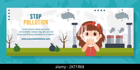 National Pollution Prevention Day Cover Flat Cartoon Handgezeichnete Vorlagen Illustration Stock Vektor