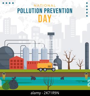National Pollution Prevention Day Flat Cartoon Handgezeichnete Vorlagen Illustration Stock Vektor