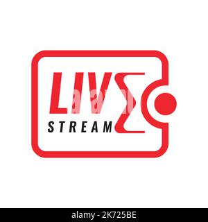 Livestream-Symbol oder -Symbol für das Design der Ausstrahlung Stock Vektor