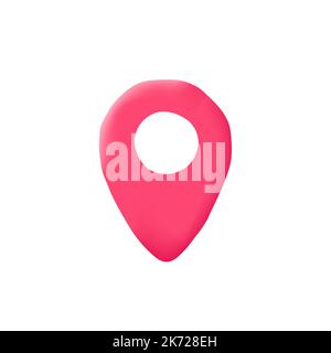 3D Ortungsvektor-Symbol. Konzept für Pin und Map. Punkt-, Punkt-, Punkt-, Positionssymbol Stock Vektor