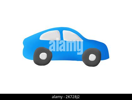 3D Auto Cartoon Vektor-Symbol. Konzept für den Transport. Symbol für Rad und Auto Stock Vektor