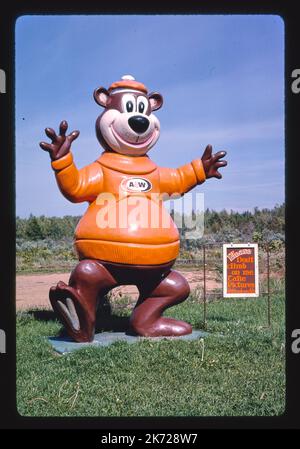 John Margolies - Roadside America - A & W Root Beer Schild, Wittenberg, Wisconsin, USA - 1988 Stockfoto