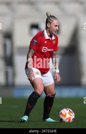 Leigh, Großbritannien. 16. Oktober 2022. Leah Galton aus Manchester United beim Spiel der FA Women's Super League im Leigh Sports Village, Leigh. Bildnachweis sollte lauten: Jessica Hornby/Sportimage Kredit: Sportimage/Alamy Live News Stockfoto