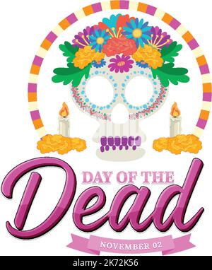 Tag der Toten Banner Design Illustration Stock Vektor