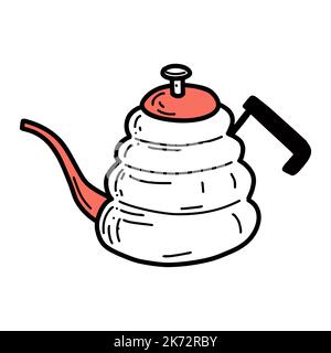 Kritzeln-Symbol für Kaffeekocher, Vektorgrafik Stock Vektor