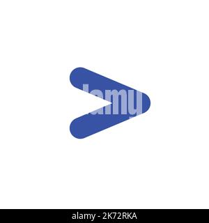 Blaues Pfeilsymbol auf weißem Hintergrund. Stock Vektor