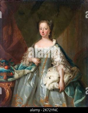 Anne von Hannover (1709-1759), Königliche Prinzessin und Prinzessin von Oranien, Gemahlin Wilhelms IV., Prinz von Oranien, Ölporträt auf Leinwand von Johann Valentin Tischbein, 1753 Stockfoto