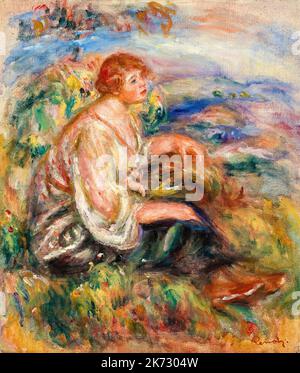 Pierre Auguste Renoir, Frau in Tulle Bluse und schwarzem Rock, Portrait in Öl auf Leinwand, 1917 Stockfoto