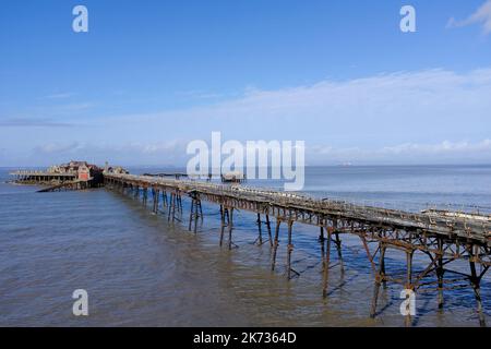 Der stillgelegt Birnbeck Pier in Weston Super Mare. Stockfoto