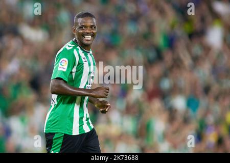 William Carvalho von Real Betis feiert ein Tor während des Fußballspiels der spanischen Meisterschaft La Liga zwischen Real Betis und UD Almeria am 16. Oktober 2022 im Benito Villamarin Stadion in Sevilla, Spanien - Foto: Joaquin Corchero/DPPI/LiveMedia Stockfoto