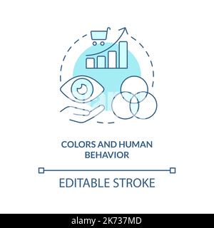 Farben und menschliches Verhalten türkisfarbenes Konzeptsymbol Stock Vektor