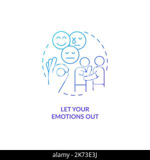 Lassen Sie Ihre Emotionen aus blauen Gradienten-Konzept-Symbol Stock Vektor