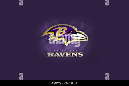 Logo der amerikanischen Fußballmannschaft Baltimore Ravens Stockfoto