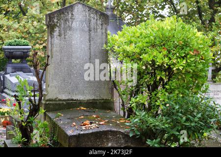 Grab von Nadar (Gaspard-Félix Tournachon), Pionier der Fotografie - Abteilung 36 - Friedhof Pére Lachaise - Paris Stockfoto