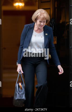 London, England, Großbritannien. 17. Oktober 2022. WENDY MORTON, die parlamentarische Staatssekretärin im Finanzministerium (Chief Whip), verlässt die Downing Street 10. (Bild: © Tayfun Salci/ZUMA Press Wire) Bild: ZUMA Press, Inc./Alamy Live News Stockfoto