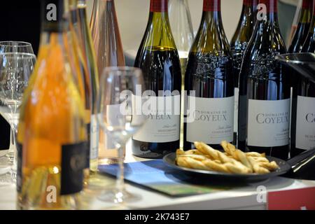 Montpellier, Frankreich, Jan 29. 2017 VINISUD ist das Schaufenster der weltweit führenden Weinregion, dem Mittelmeer, das allein mehr als 50 % der weltweiten Produktion ausmacht. Jede Veranstaltung bringt die Mehrheit der mediterranen Weinproduzenten und professionellen Einkäufer aus allen Kontinenten zusammen und trägt so dazu bei, das Mittelmeer für neue Weinmärkte zu öffnen. Stockfoto