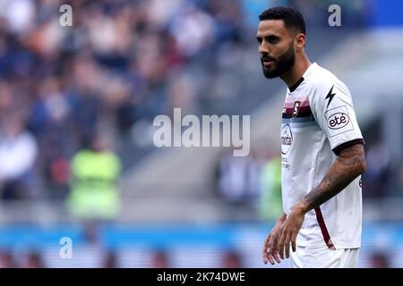 Dylan Bronn von uns Salernitana schaut während des Serie-A-Spiels zwischen dem FC Internazionale und uns Salernitana am 16. Oktober 2022 im Stadio Giuseppe Meazza in Mailand Italien auf. Stockfoto