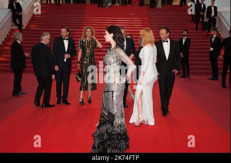 ©Quentin Veuillet/Wostok Press/Maxppp France Cannes 27/05/2017 Eva Green, Regisseur Roman Polanski und Emmanuelle Seigner besuchen die Vorführung „Based on A True Story“ während der jährlichen Filmfestspiele von Cannes 70. im Palais des Festivals Stockfoto