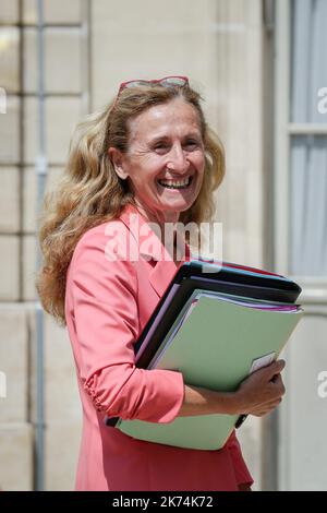 ©THOMAS PADILLA/MAXPPP - 22/06/2017 ; PARIS FRANKREICH; SORTIE DU CONSEIL DES MINISTERS AU PALAIS DE L' ELYSEE. Die französische Justizministerin Nicole Belloubet verlässt nach der ersten Kabinettssitzung der neuen französischen Regierung am 22. Juni 2017 den Elysée-Palast in Paris. Stockfoto