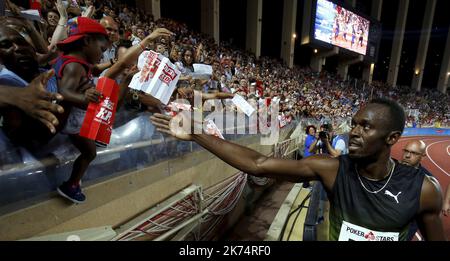 Usain Bolt International Athletics Meeting, Herculis Monaco am 21. Juli 2017 im Louis II Stadium in Monaco Stockfoto