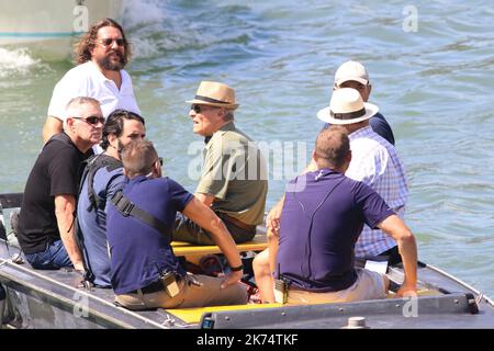 Clint Eastwood in Venedig, am 17. August 2017. Clint Eastwood arbeitet mit den US-Helden Anthony Sadler und Spencer Stone als Filmregisseur für: 'The 15:17 to Paris', einem Film über ihre wahre Geschichte des Terroranschlags auf einem Thalys-Zug von Amsterdam nach Paris im August Stockfoto