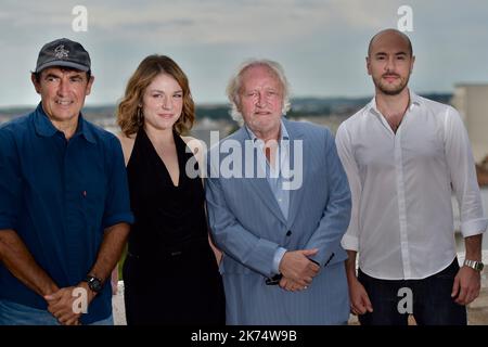 Albert Dupontel, Niels Arestrip, Emilie Dequenne, Kyan Khojandi kommen zum Festival du Film Francophone d'Angouleme Stockfoto