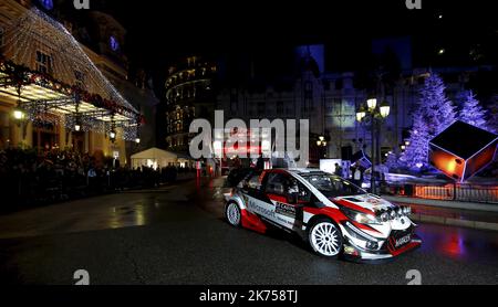 9- Esapekka Lappi et Janne Ferm - Toyota Yaris WRC LE 25/01/2018 Beginn der Saison-Eröffnung der Rallye Monte Carlo am 25. Januar 2017 in Monte Carlo, Monaco. Stockfoto