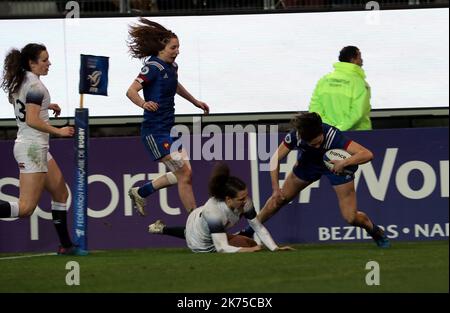 Action de Jessy TREMOULIERE (Frankreich) Lors de la rencontre de Rugby opposant la France à Angleterre au stade des Alpes. - Sechs Nationen: Frankreich 22-16 England MÄRZ 10 2018 Stockfoto