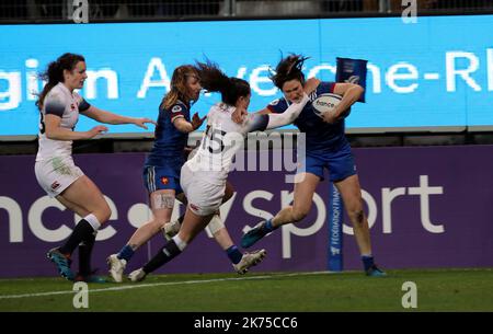 Action de Jessy TREMOULIERE (Frankreich) Lors de la rencontre de Rugby opposant la France à Angleterre au stade des Alpes. - Sechs Nationen: Frankreich 22-16 England MÄRZ 10 2018 Stockfoto