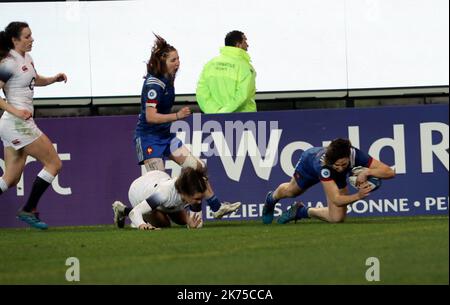 Action de Jessy TREMOULIERE (Frankreich) Lors de la rencontre de Rugby opposant la France à Angleterre au stade des Alpes. - Sechs Nationen: Frankreich 22-16 England MÄRZ 10 2018 Stockfoto