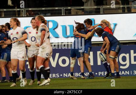 Action de Jessy TREMOULIERE (Frankreich) Lors de la rencontre de Rugby opposant la France à Angleterre au stade des Alpes. - Sechs Nationen: Frankreich 22-16 England MÄRZ 10 2018 Stockfoto