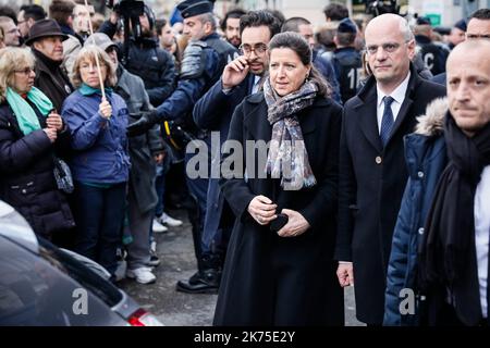 Feierlicher marsch nach der brutalen Tötung des Holocaust-Überlebenden Mireille Knoll letzte Woche, am 28. März 2018. Stockfoto